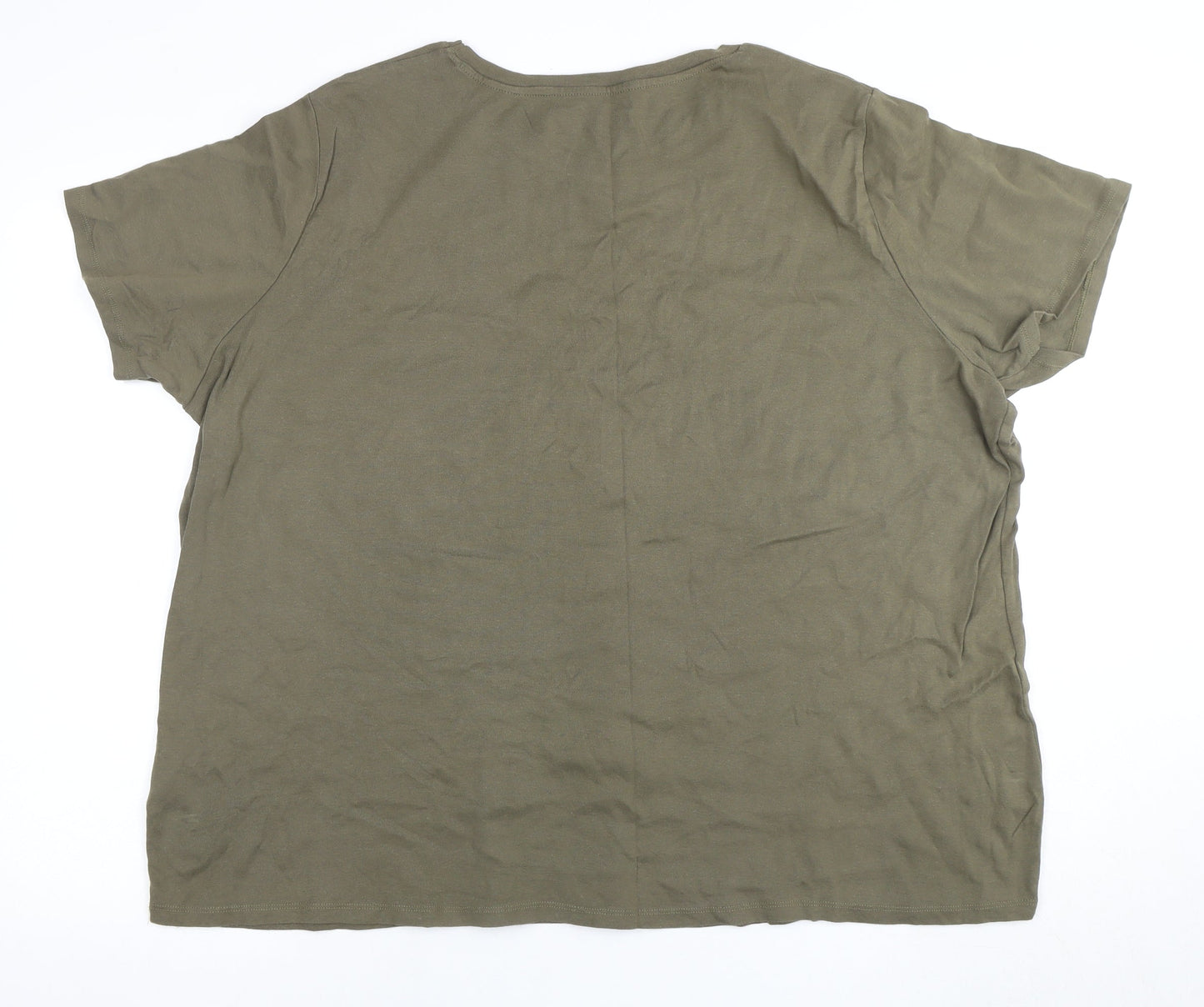 Womens UK Size 4 Capsule Green Basic T-Shirt