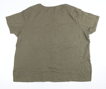 Womens UK Size 4 Capsule Green Basic T-Shirt