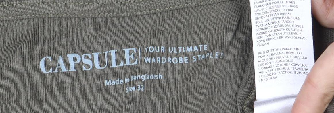 Womens UK Size 4 Capsule Green Basic T-Shirt