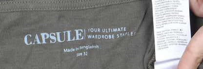 Womens UK Size 4 Capsule Green Basic T-Shirt