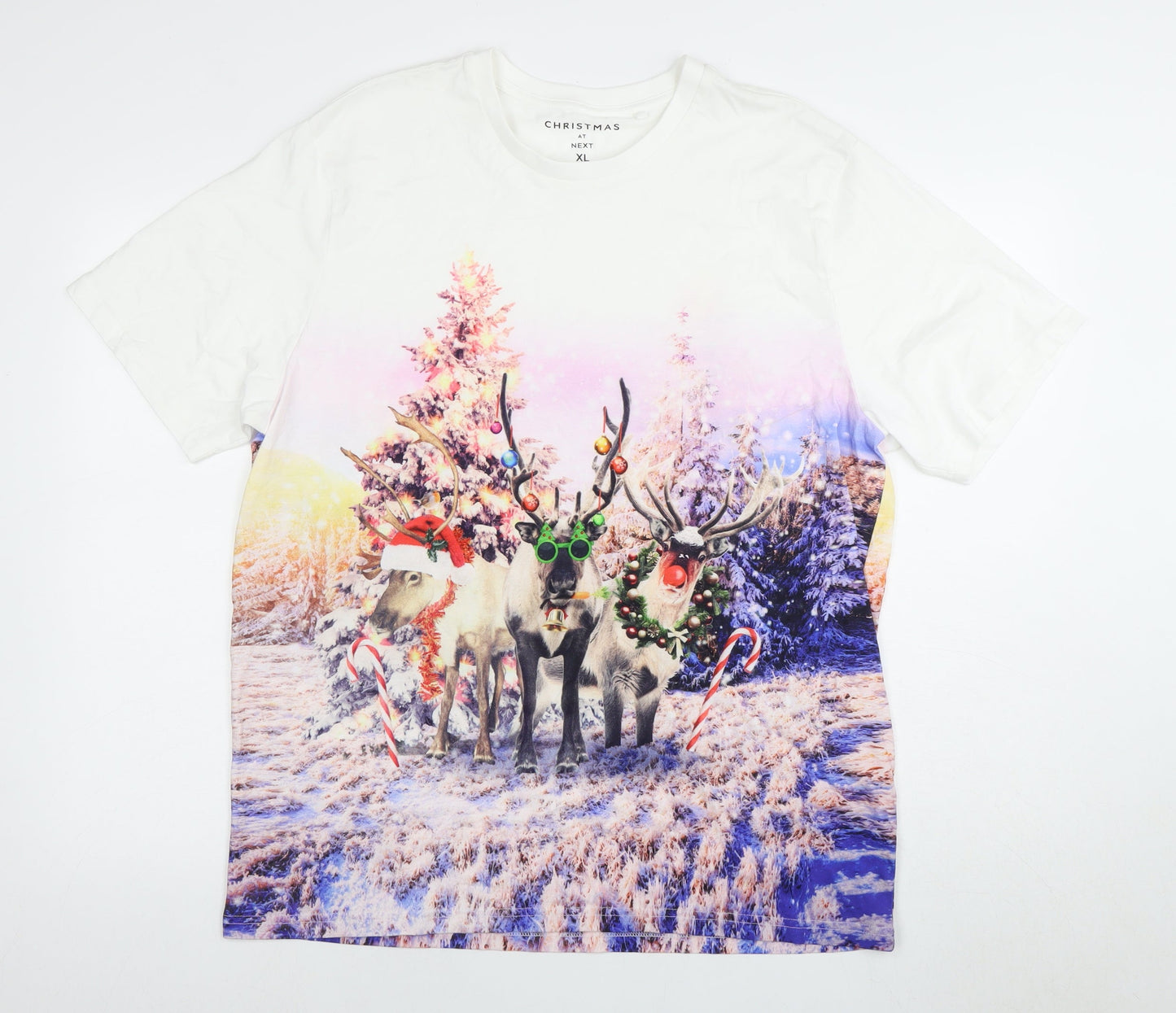 Next Men's Multicoloured Christmas T-Shirt XL