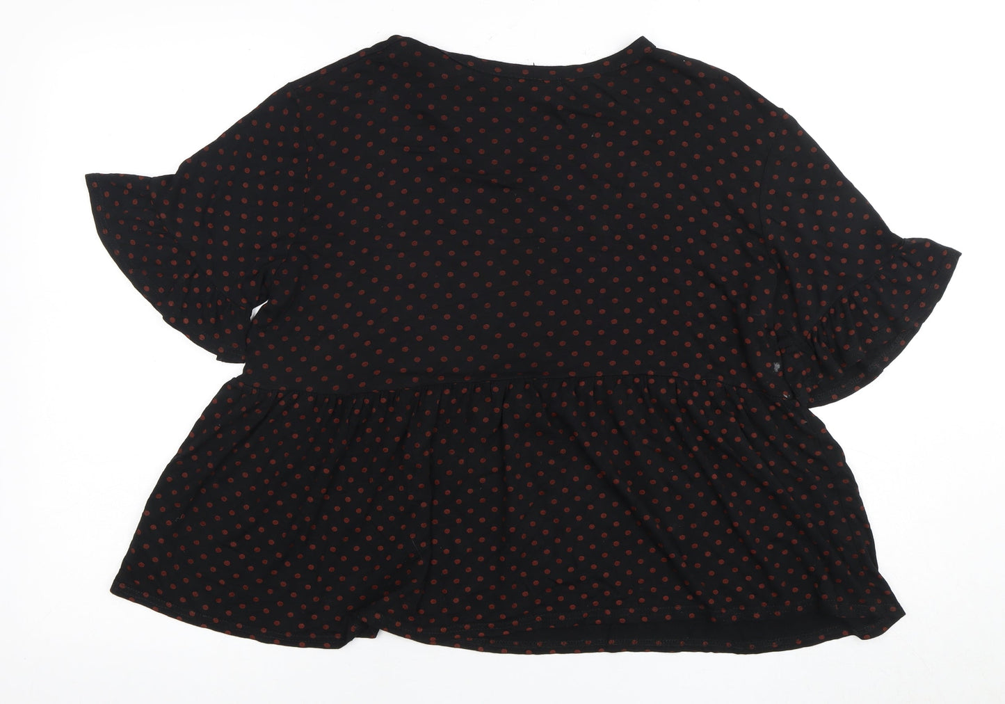 New Look Women's Black Polka Dot Top Size 16