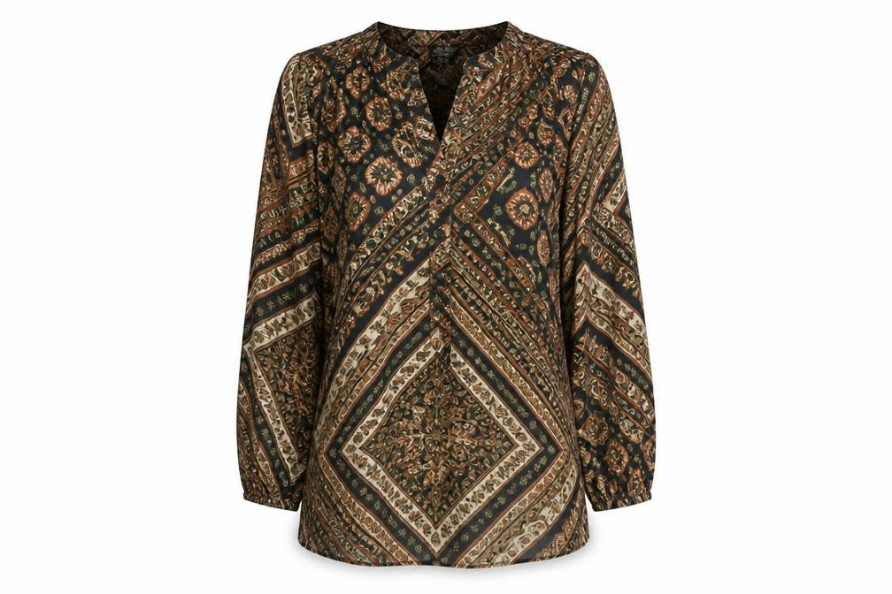 Womens UK Size 10 H&M Multicoloured Tunic Blouse