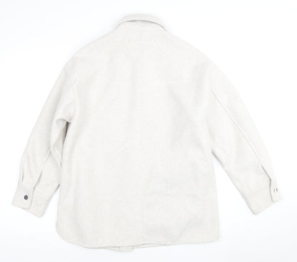 Womens UK Size XS Zara Ivory Basic Jacket