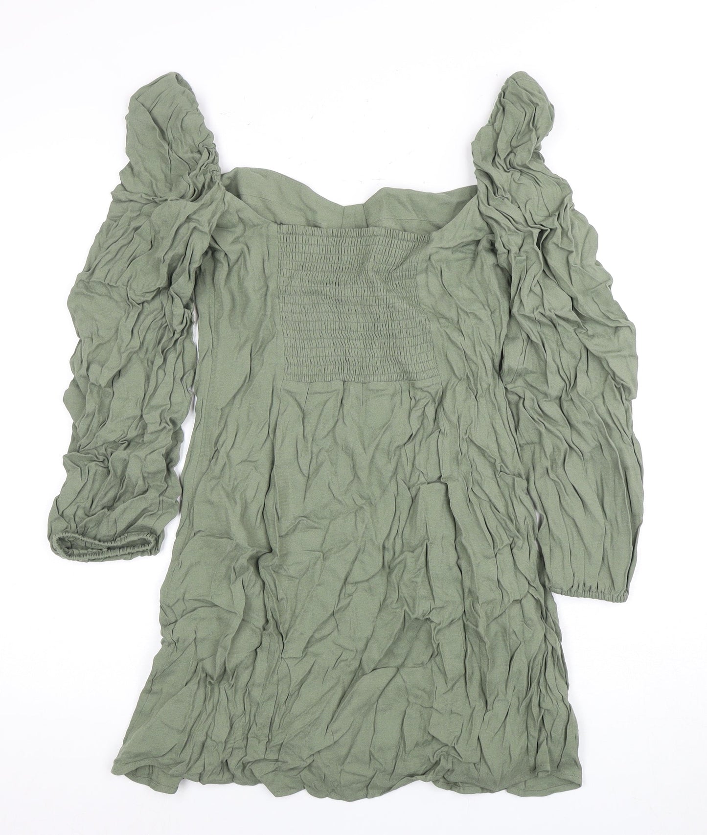 Whitted Women's Green Smocked Long Sleeve Dress
