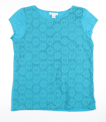 Liz Claiborne Women's Blue Lace T-Shirt, Size L