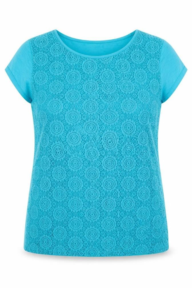 Womens UK Size L Liz Claiborne Blue Basic T-Shirt