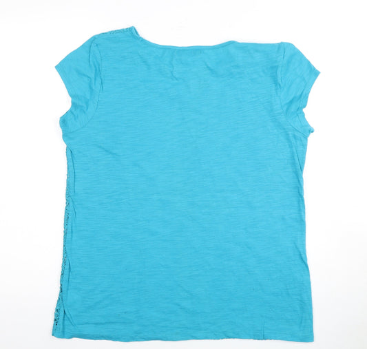 Liz Claiborne Women's Blue Lace T-Shirt, Size L