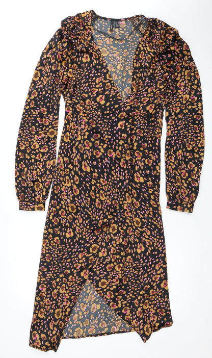 Vero Moda Women Animal Print Long Sleeve Dress Size 8