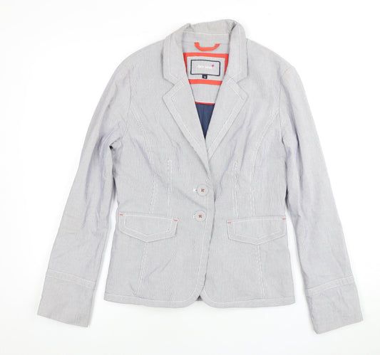 Marks and Spencer Women's Blue Striped Blazer, Size 10