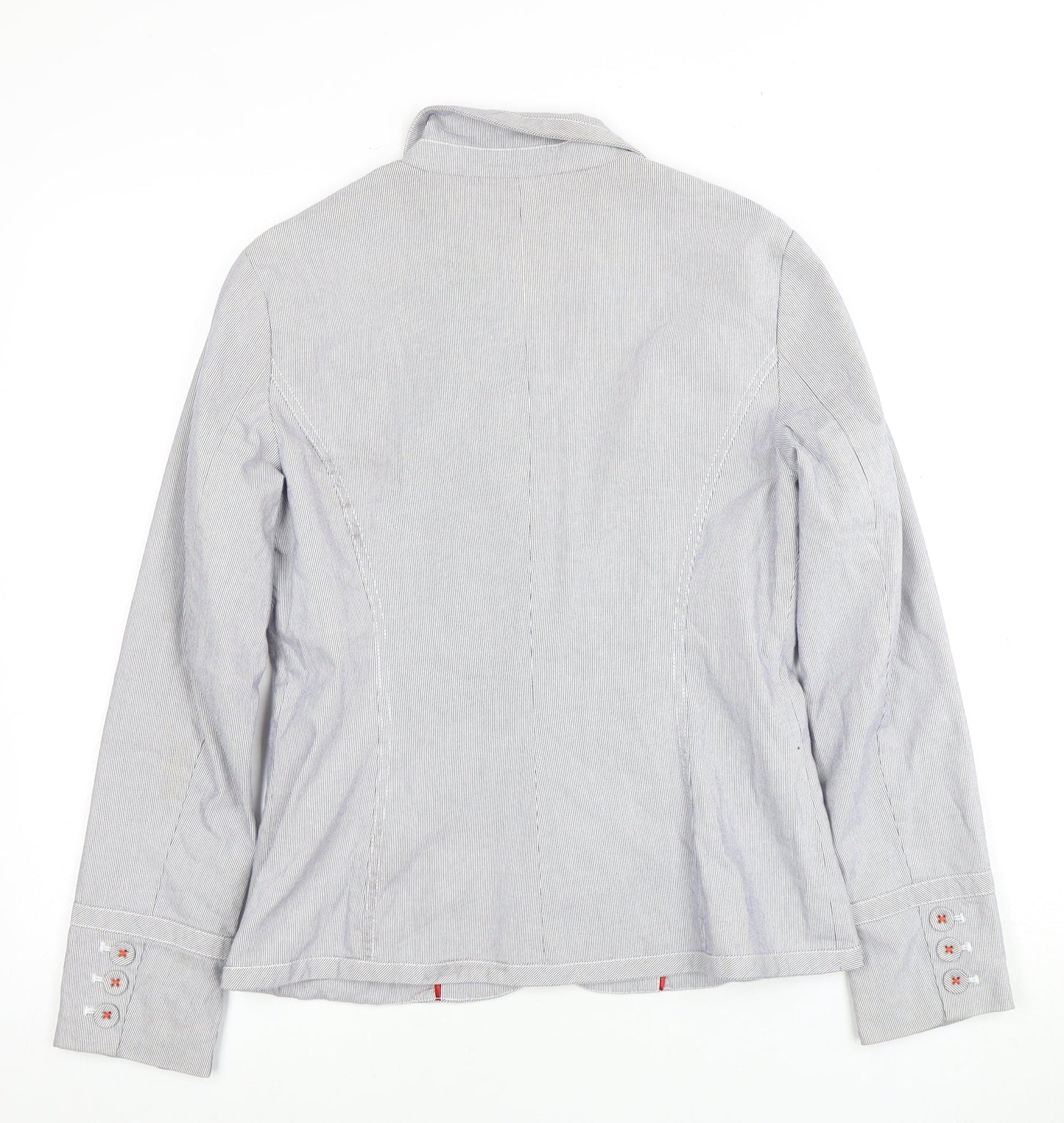 Marks and Spencer Women's Blue Striped Blazer, Size 10