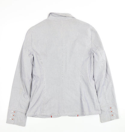 Marks and Spencer Women's Blue Striped Blazer, Size 10