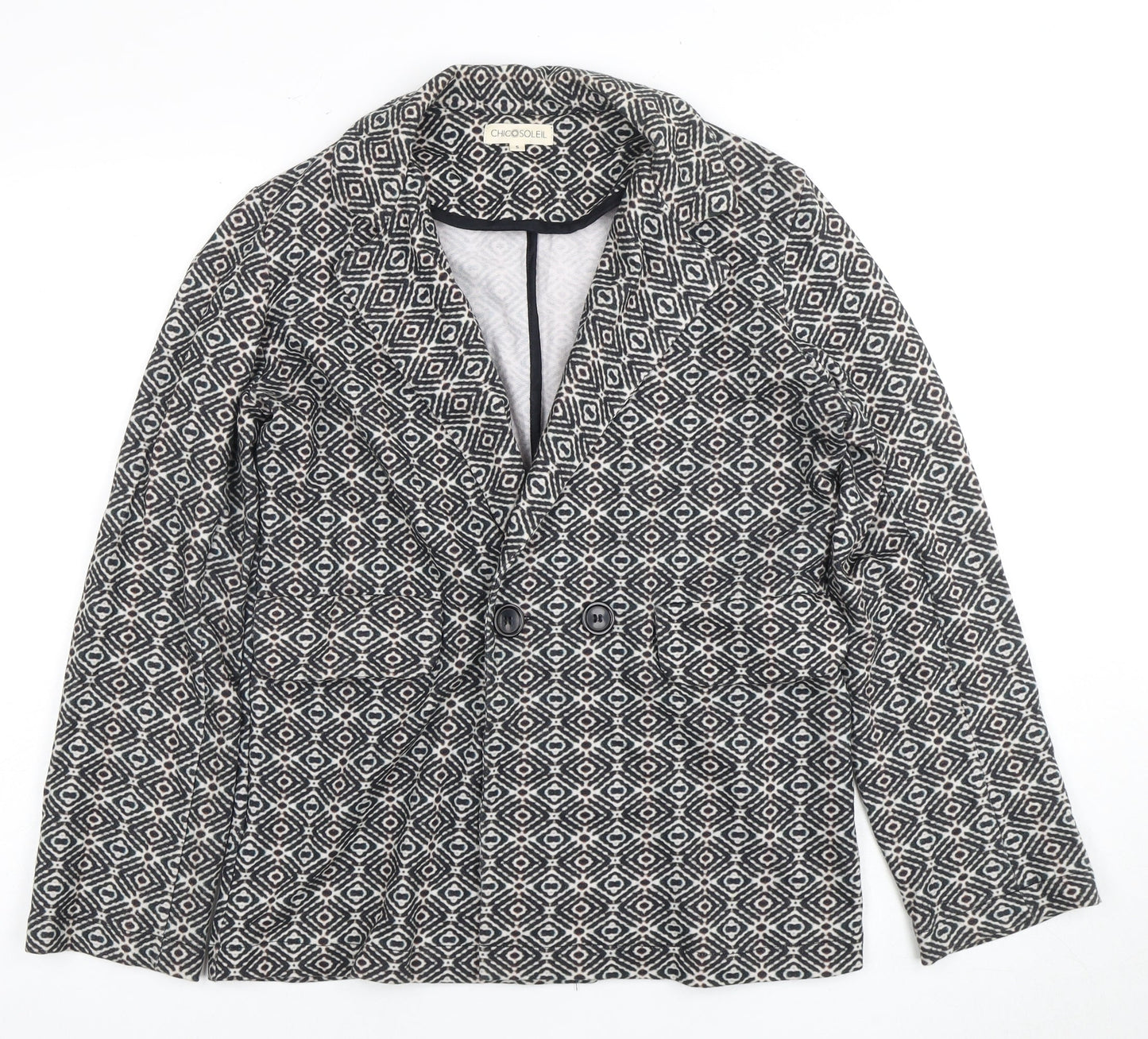 Chicosoleil Women’s S Geometric Double-Breasted Blazer
