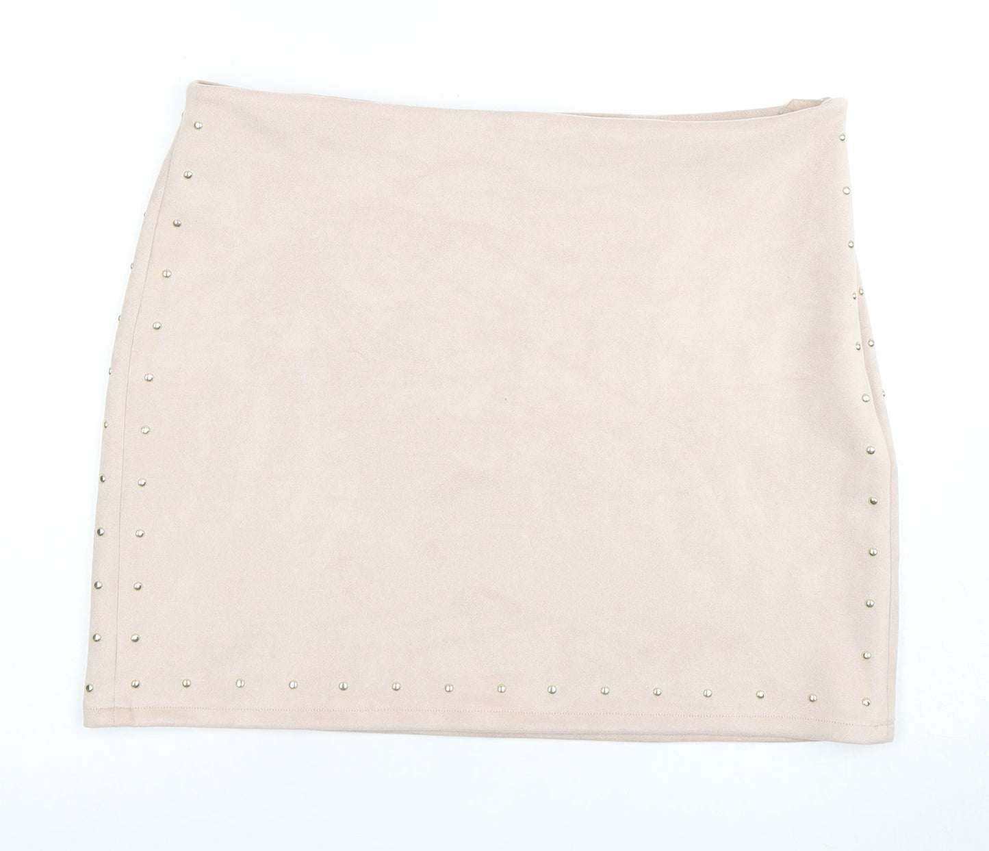 Next Women's Beige Mini Pencil Skirt, Size 16, Studded