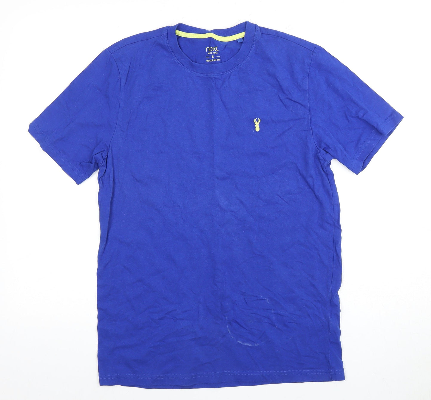 Next Men's Blue S Crew Neck T-Shirt, Regular Fit, Classic Style