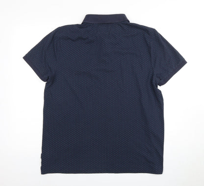 Racing Green Men's Blue Polo Shirt Size L