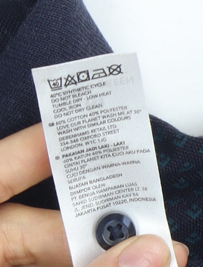 Racing Green Men's Blue Polo Shirt Size L