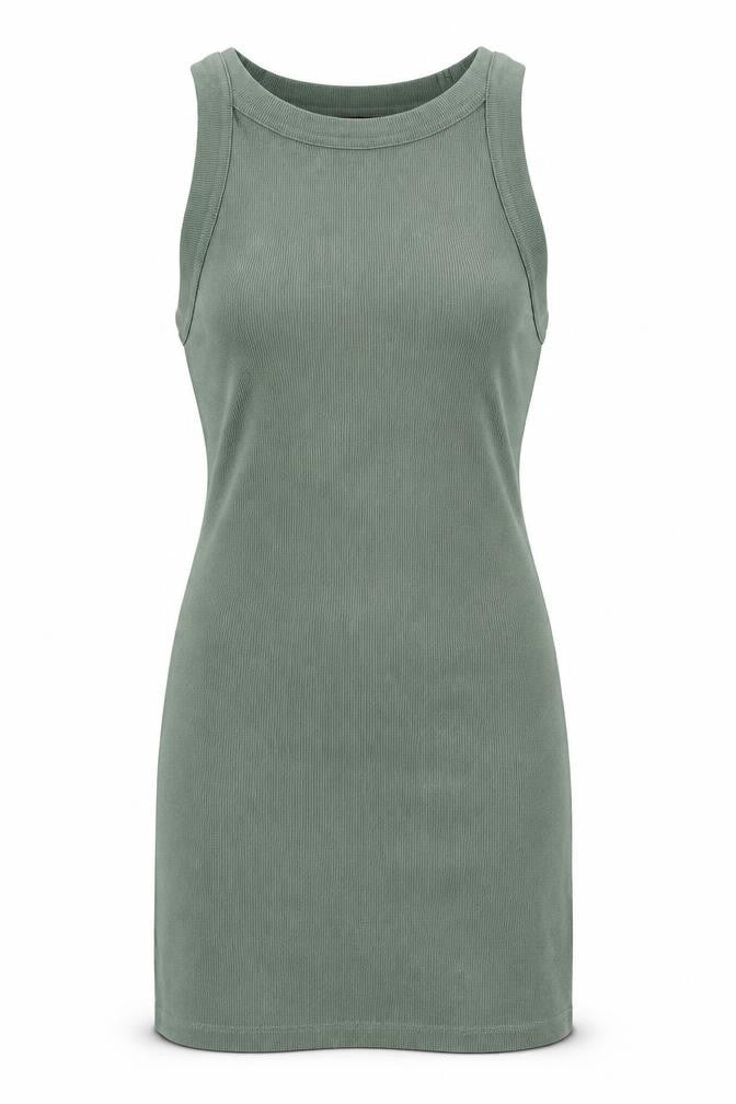 Front view of ASOS Women Green Tank Dress, size 10, Casual Sleeveless
