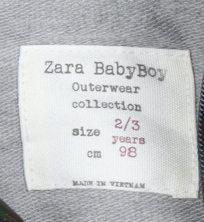 Zara Boys Green Puffer Jacket 2-3 Years Camouflage Hooded