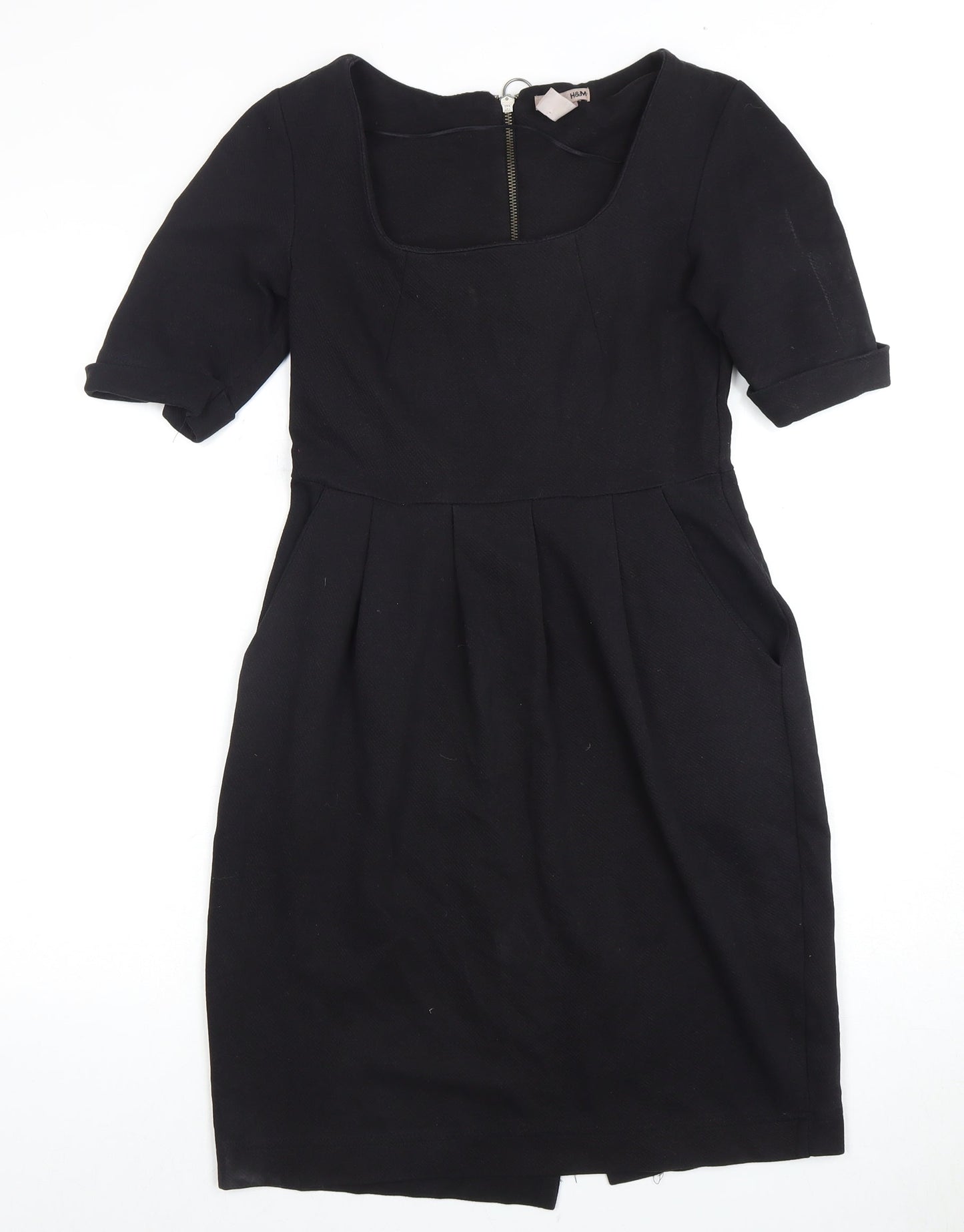 H&M Women's Black Knee Length Sheath Dress 6