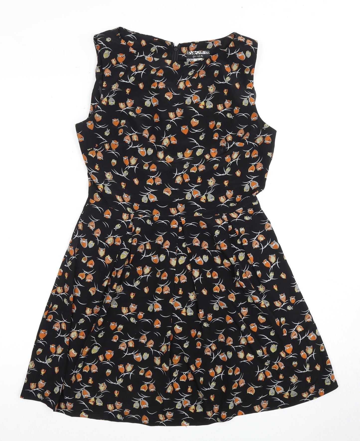 Pilot Black Animal Print Women's Dress Size 10