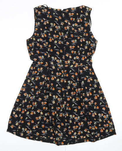 Pilot Black Animal Print Women's Dress Size 10