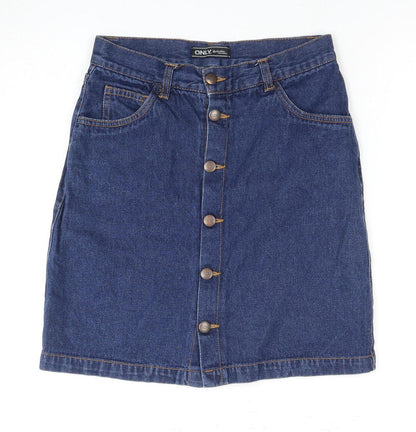 Only Women's Blue Denim Skirt Size 6 with Pockets