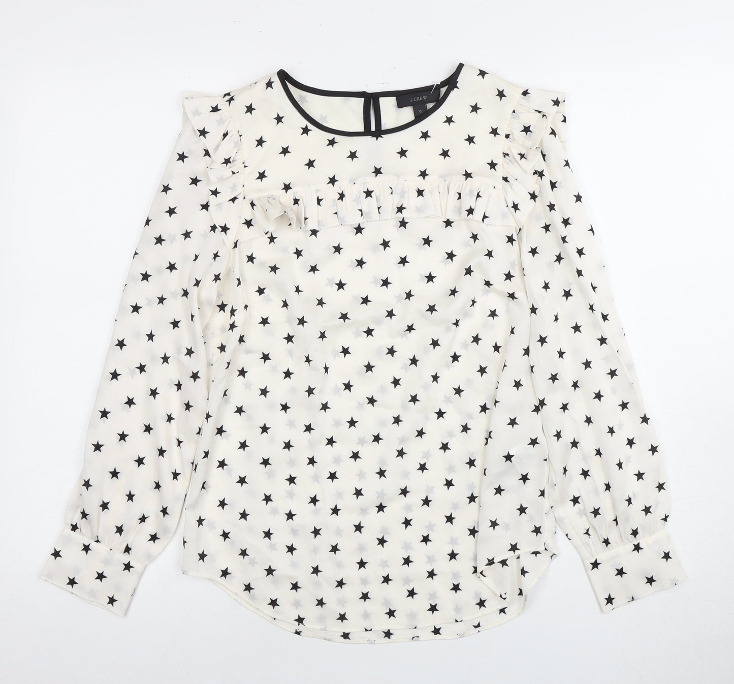 Womens UK Size 2 J.CREW White Basic Blouse