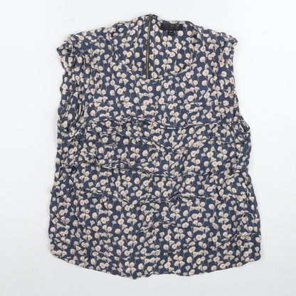 Womens UK Size 12 Topshop Blue Basic Blouse