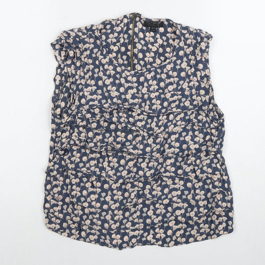 Womens UK Size 12 Topshop Blue Basic Blouse