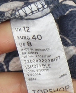 Womens UK Size 12 Topshop Blue Basic Blouse