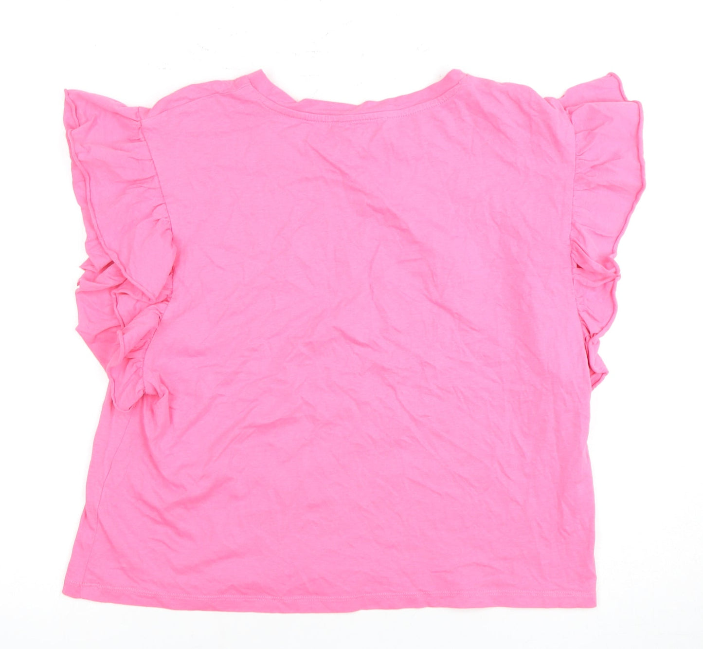 Womens UK Size M Zara Pink Basic T-Shirt