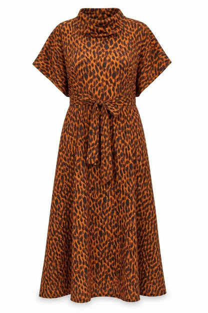 ASOS Women's Orange Animal Print Dress Size 8