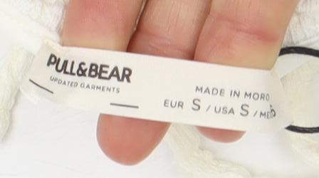 Pull&Bear Women's Ivory Dress Size 8, Halter, Sleeveless