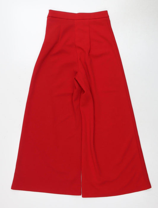 New Look Women's Red Wide-Leg Trousers Size 4
