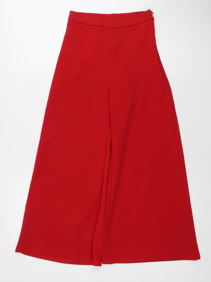 New Look Women's Red Wide-Leg Trousers Size 4