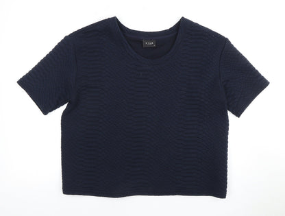 Womens UK Size M VILA Blue Cropped T-Shirt