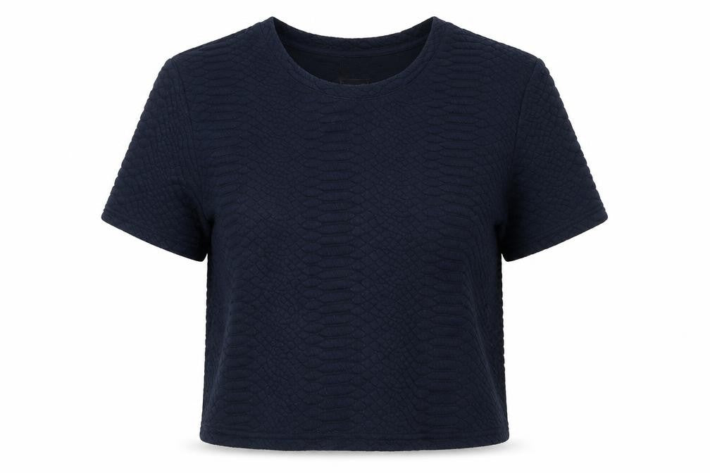 Womens UK Size M VILA Blue Cropped T-Shirt