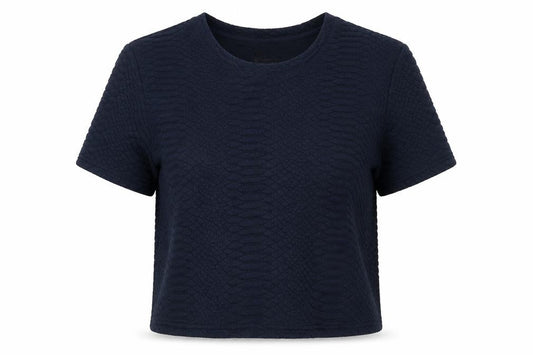 Womens UK Size M VILA Blue Cropped T-Shirt