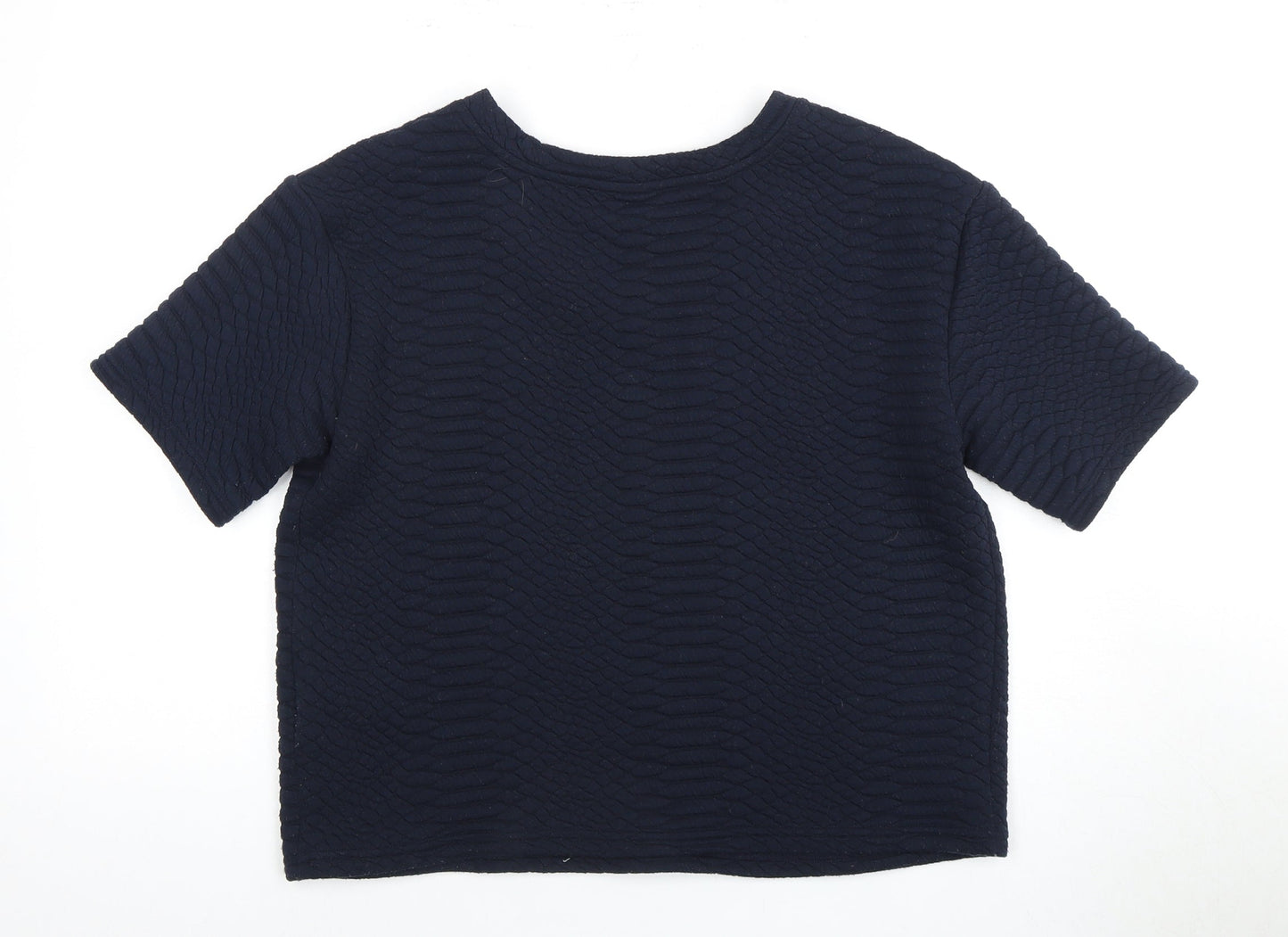 Womens UK Size M VILA Blue Cropped T-Shirt