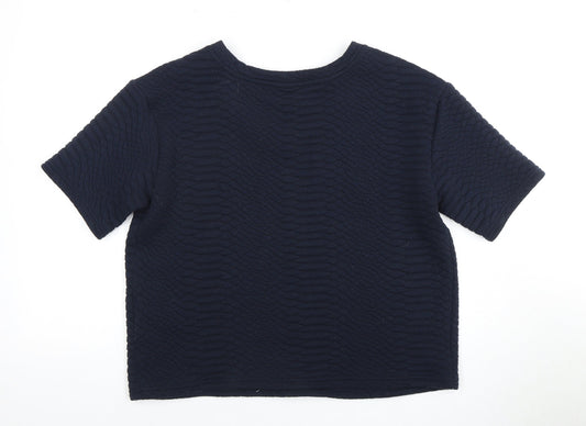 Womens UK Size M VILA Blue Cropped T-Shirt