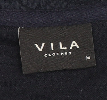 Womens UK Size M VILA Blue Cropped T-Shirt