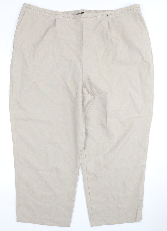 Bm Collection Beige Women’s Trousers Size 24