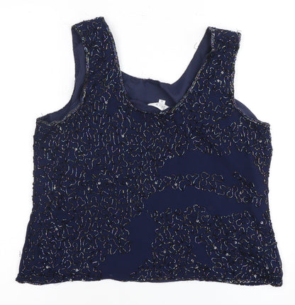 Spicy Women's Blue Beaded Tank Top, Size 18