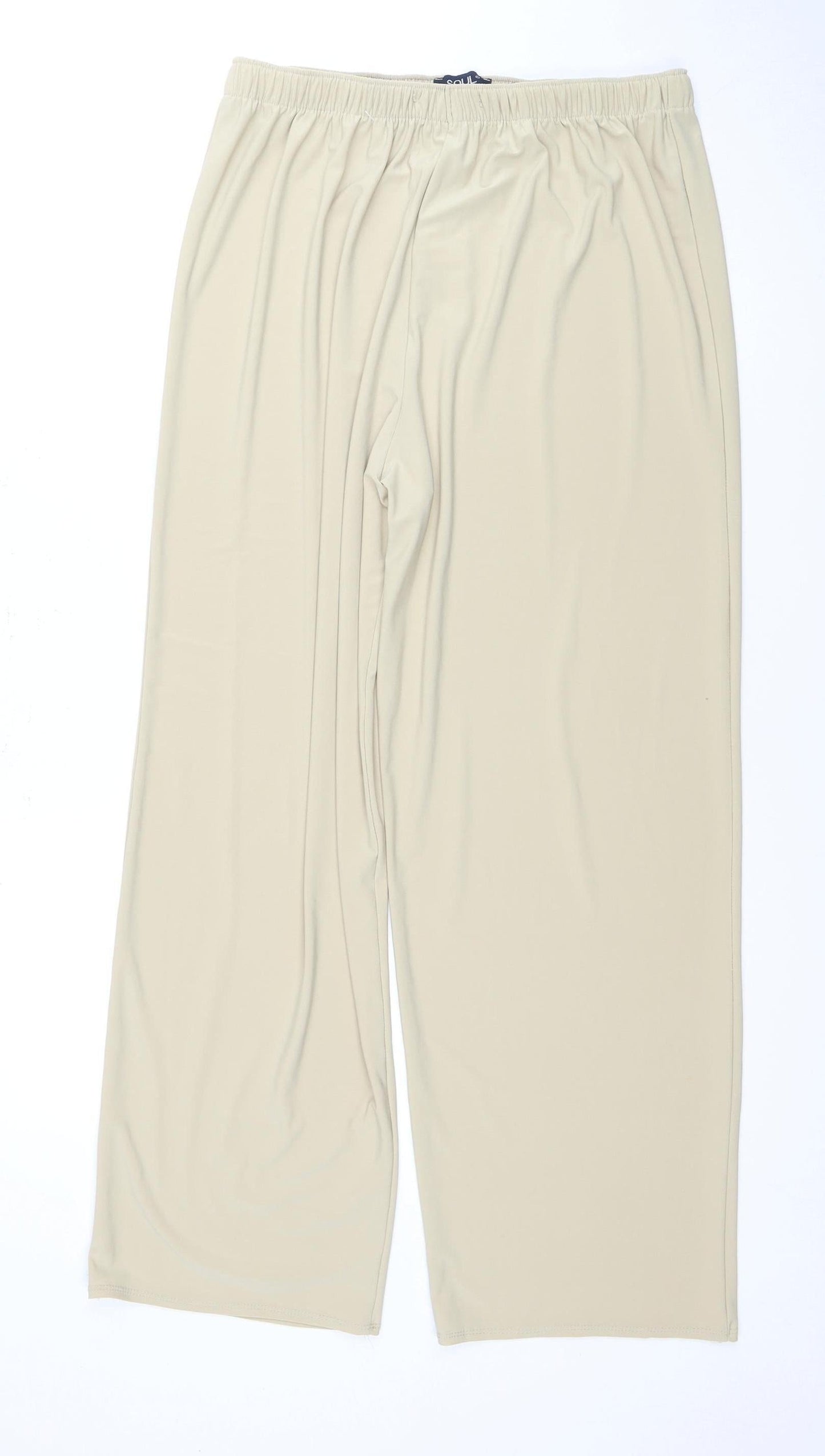 Soul Collection Women's Beige Wide-Leg Trousers XL