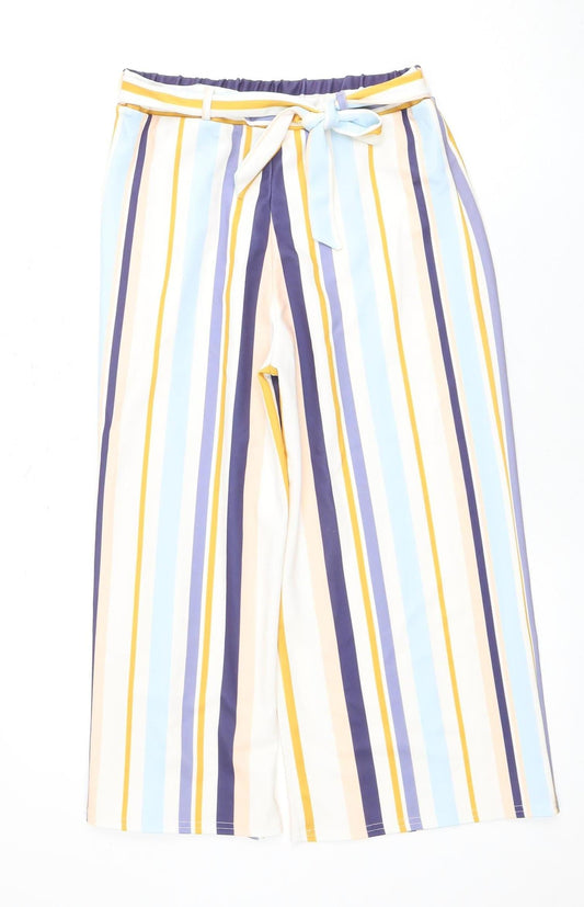 New Look Teens Striped Cropped Trousers, Multicoloured, Size L