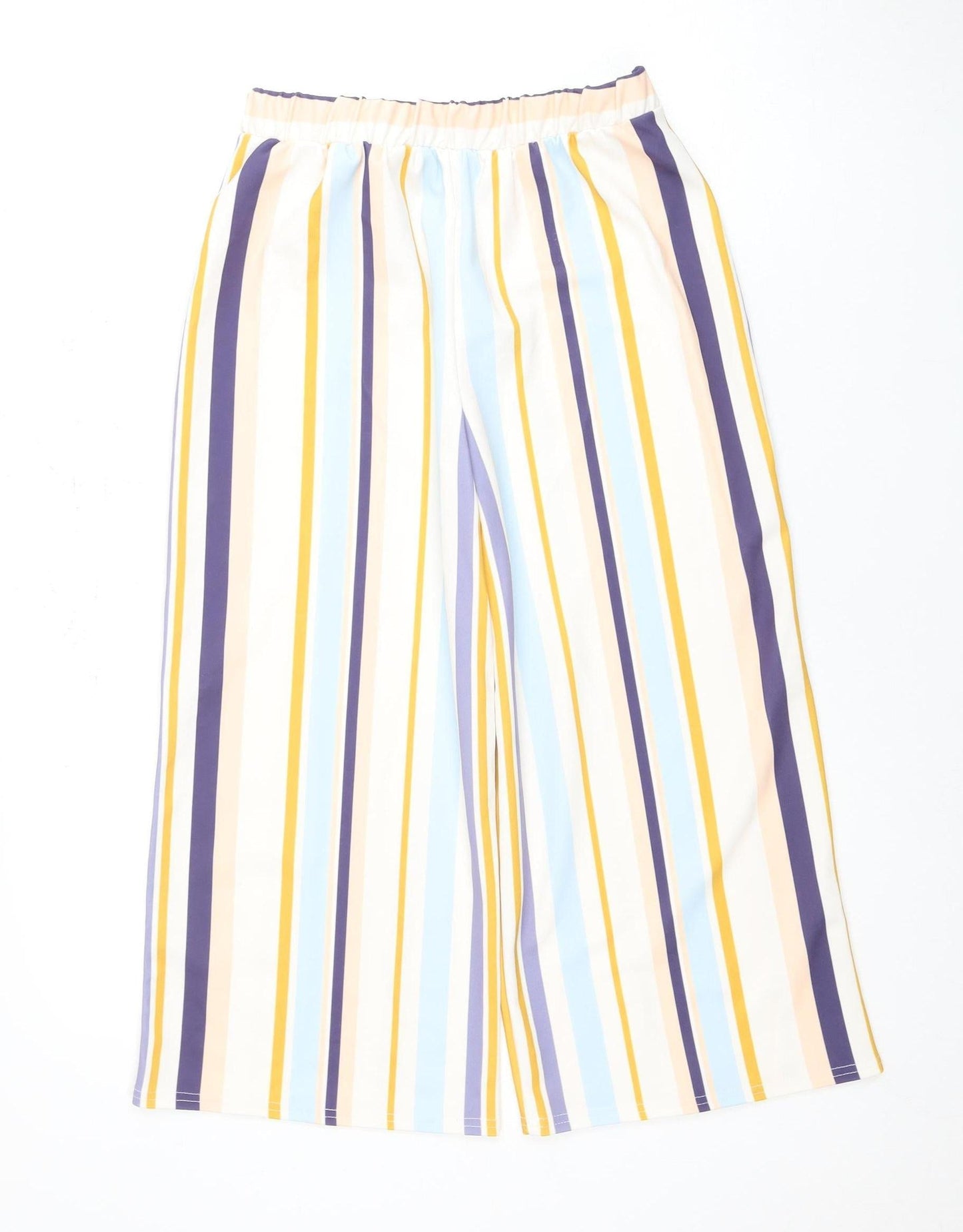 New Look Teens Striped Cropped Trousers, Multicoloured, Size L