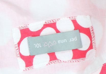 Per Una Women's Pink Polka Dot Dress Size 10 Long