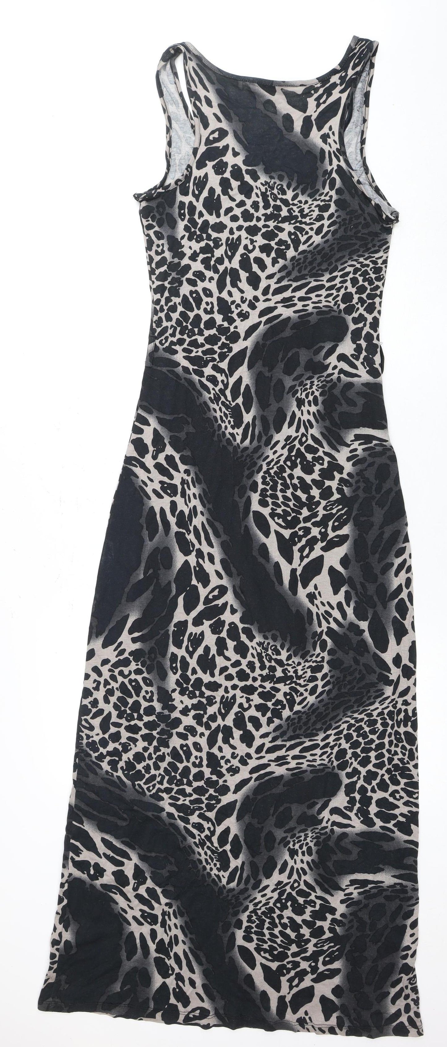 Select Women's Multicoloured Sleeveless Animal Print Dress