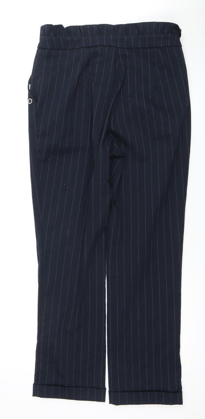 Mango Women's Black Striped Trousers Size 8